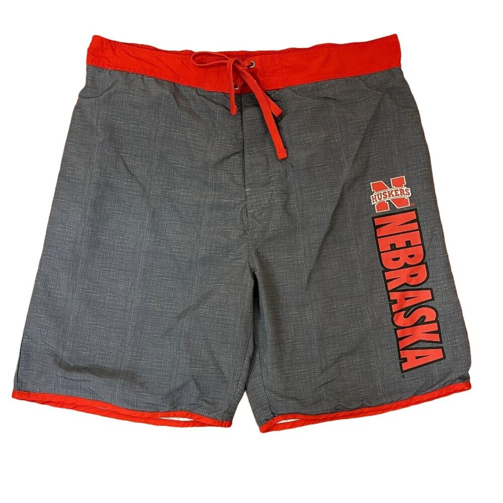 KA Knights Apparel Nebraska Huskers Swim Trunks Shorts Baggies sz Large